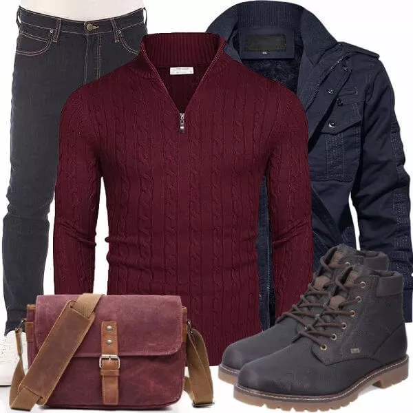 Winter Outfits Herren Komplette Outfit