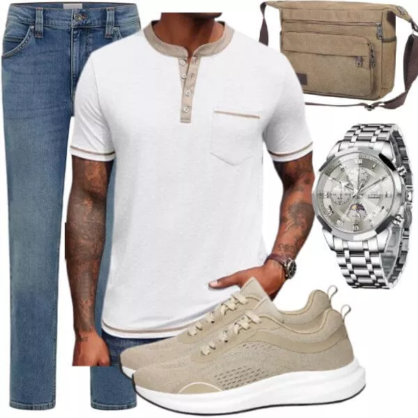 Sommer Outfits Männer Sommerlook mit klarer Silhouette