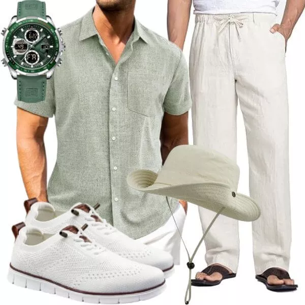 Sommer Outfits Sommer Outfit Herren mit Leinenhose