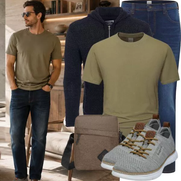 Casual Outfits Herren Outfit Herbst in Braun