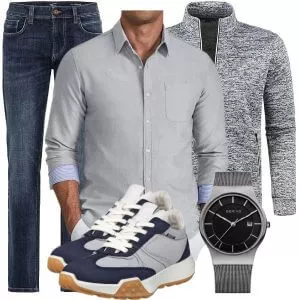 Herbst Outfits Herren Herbst Outfit in Graufarben
