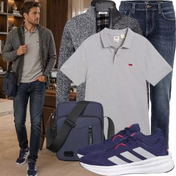 Herbst Outfits Herren Herbstlook mit Premium Poloshirt