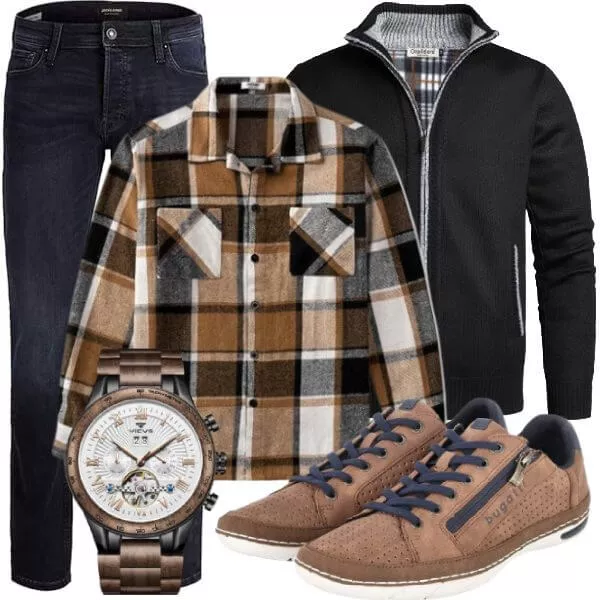 Herbst Outfits Herren Herbst Outfit mit hochwertiger Jeans