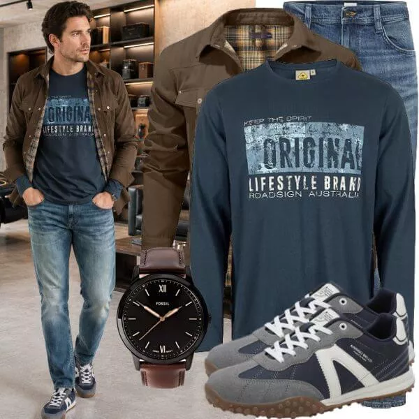 Herbst Outfits Herren Outfit Herbst mit Strickshirt