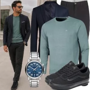 Business Outfits Herren Herbstlook in Dunkelblau