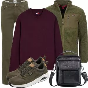 Herbst Outfits Herren Herbstlook mit grün jacken