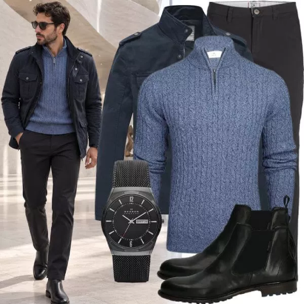 Business Outfits Modernes Büro Outfit Herren Herbst