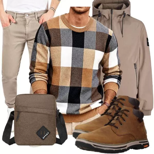 Casual Outfits Herbst Outfit Herren mit Hemd und Stoffhose