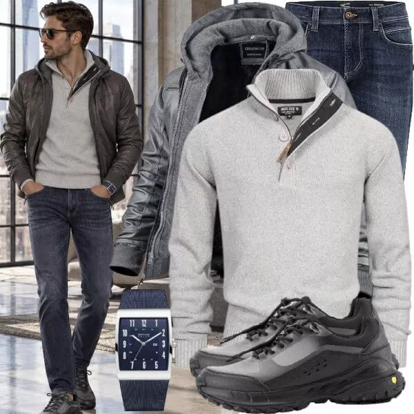 Herbst Outfits Herbst Outfit Herren mit Quarter Zip Pullover