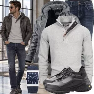 Herbst Outfits Herbst Outfit Herren mit Quarter Zip Pullover