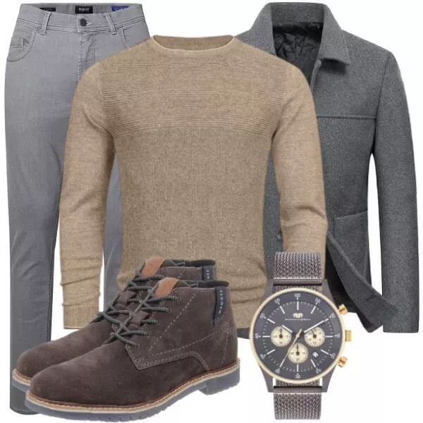 Herbst Outfits Herbst Outfit Herren in Braun und Grau
