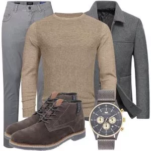 Herbst Outfits Herbst Outfit Herren in Braun und Grau