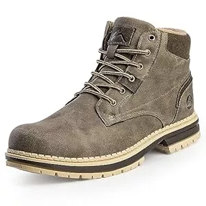 CC-Los Stiefel CC-Los Herren Winterschuhe Wasserbeständig Rutschfest Warm Klassische Schnürstiefel