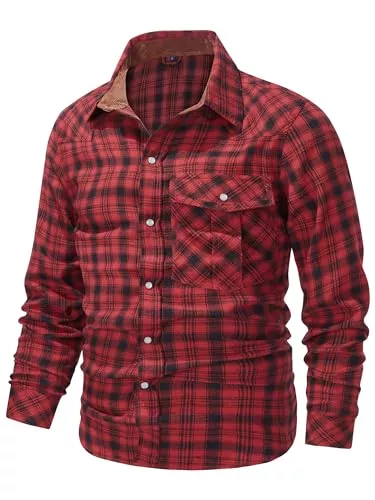 Mr.Stream Hemden Mr.Stream Herren Kariert Flanellhemd Langarm Western Cowboy Vintage Pearl Druckknöpfe Arbeitshemd Freizeithemden Mit Brusttasche