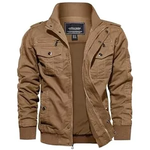 EKLENTSON Jacken EKLENTSON Herren Übergangsjacke Frühling Cargo Jacke Arbeitsjacke mit Vielen Taschen