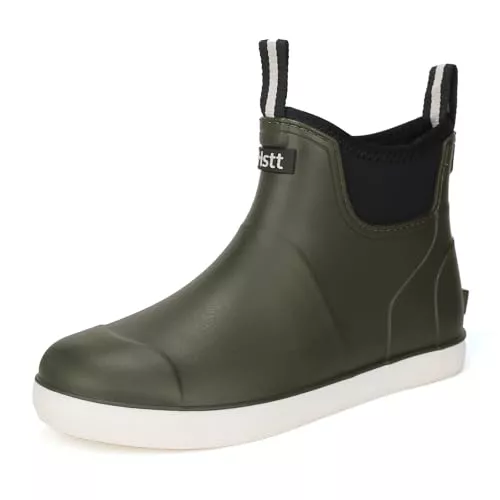 YUHITYGZGS Stiefel YUHITYGZGS Gummistiefel Herren Wasserdicht Halbhoch Gefüttert, Regenschuhe Rutschfest Garten Kurz, Segelstiefel Hoher Traktion Knöchel