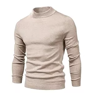 Cooleep Pullover & Strickmode Cooleep Herren Rollkragen Pullover Solid Langarmshirt Warmer Pullover Winter Basic Turtleneck Herren