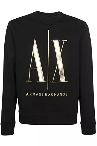 Armani Exchange Pullover & Strickmode Armani Exchange Herren Icon, Maxi-Logo Vorne, Rundhalsausschnitt. Sweatshirt