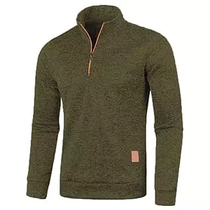 Aoouekul Pullover & Strickmode Half Zip Pullover Herren Ohne Kapuze Männer für Solid Arbeitspullover Oversize Winter Sport Arbeitspullover Sweater Men Alphanumerisch