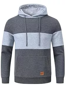 YuKaiChen Kapuzenpullover YuKaiChen Herren Pullover Herren Patchwork Hoodie Langarm Jacquard Kaputzenpullover Farbblock Sweatshirt mit Taschen