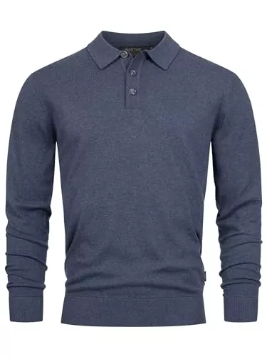 Indicode Pullover & Strickmode Indicode Herren INChips Pullover aus 80% Baumwolle mit Polokragen | Herren-Pullover für Männer