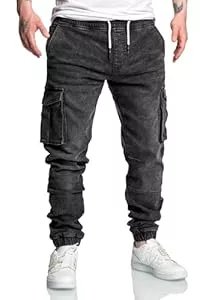 REPUBLIX Jeans REPUBLIX Herren Sweathose in Stretch Denim Männer Cargo Jogging Jeans R7024