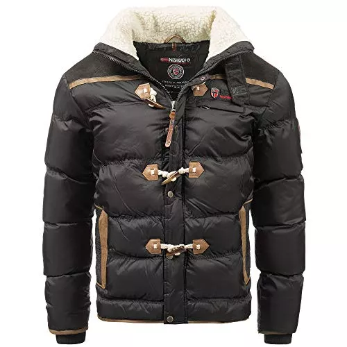 Geographical Norway Jacken Geographical Norway Herren Steppjacke Winterjacke S - 7XL – Gefütterter Warmer Anorak - Outdoor Jacke für den Winter/Herbst im Bundle mit UD Beanie