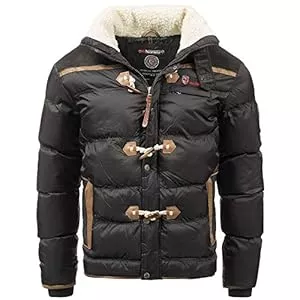 Geographical Norway Jacken Geographical Norway Herren Steppjacke Winterjacke S - 7XL – Gefütterter Warmer Anorak - Outdoor Jacke für den Winter/Herbst im Bundle mit UD Beanie