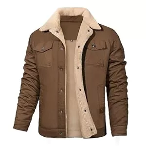 Vancavoo Jacken Vancavoo Winterjacke Herren Fleecejacke Übergangsjacke Winter Jacke Wärme Fleece Gefütterte Jacken Stehkragen Winterparka mit Taschen