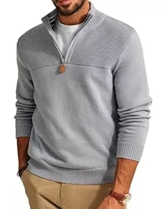 PaulJones Pullover & Strickmode PaulJones Strickpullover Herren Troyer Pullover mit Reissverschluss und Stehkragen Arbeitspullover