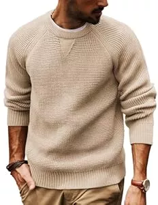 PJ PAUL JONES Pullover & Strickmode PJ PAUL JONES Herren Pullover mit Rundhalsausschnitt Langarm Waffel Strickpullover