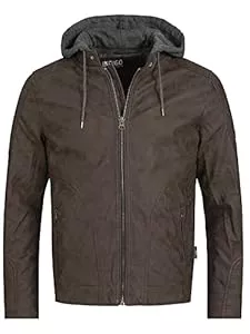 Indicode Jacken Indicode Herren Miguel Jacke aus Leder-Imitat | Kunstleder Herrenjacke Bikerjacke