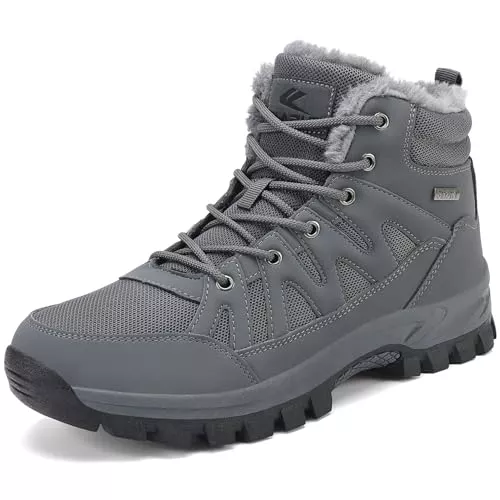 FLARUT Stiefel FLARUT Herren Winterstiefel Warm Gefüttert Wanderstiefel Schneestiefel Trekking Stiefel Schuhe Winterschuhe Wanderschuhe Schneeschuhe Outdoor