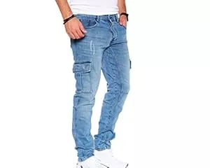 Styleko Jeans Styleko Herren Cargo Jeans Hose Herren Jeans Hose für Männer Jungen Regular Slim fit Denim Destroyed Jogger Freizeithose Casual Jeans Pants Jeans Herren Stretch 8003