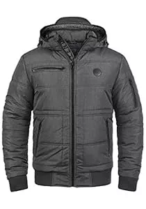 b BLEND Jacken Blend BHBoris Herren Winterjacke Steppjacke Jacke gefüttert mit Abnehmbarer Kapuze Reißverschlusstaschen Regular fit