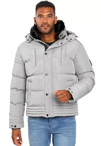 ALESSANDRO SALVARINI Jacken ALESSANDRO SALVARINI Winterjacke Herren - Wasserabweisend, Abnehmbare Kapuze, Gefüttert, Warm, Winddicht, Jacke Herren Winter Mann, Teddyfell Fell