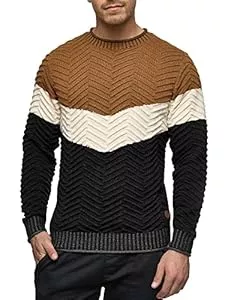 Indicode Pullover & Strickmode Indicode Herren Dean Pullover mit Rundhals-Ausschnitt | Herrenpulli Strickpullover Männer