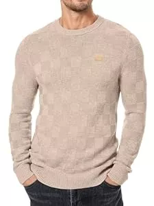 Dokotoo Men Pullover & Strickmode Dokotoo Men Herren Strickpullover mit Rundhalsausschnitt, lässig, kariert, schmale Passform, langärmeliges Kleid