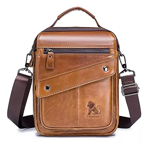 BAIGIO Taschen & Rucksäcke BAIGIO Umhängetaschen Herren Leder Schultertasche für Männer Herrentasche zum Umhängen Handtaschen Crossbody Bag Ledertasche für Arbeit Büro Alltag