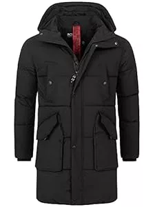 Indicode Mäntel Indicode Herren Dexter Winterjacke mit Kapuze | Herrenjacke Jacke Steppjacke Männer