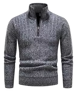 OlyljpinZ Pullover & Strickmode OlyljpinZ Herren Fleece Pullover mit Viertelreißverschluss Turtleneck Pullover Langarm Leichter Arbeitspullover Bequem Weich Warmer Winter Sweater Rollkragen 1/4 Zip Pullover