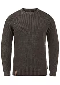 Indicode Pullover & Strickmode Indicode IDRockford Herren Pullover Strickpullover Grobstrick Pullover mit Rundhals-Ausschnitt Rippbündchen 100% Baumwolle Regular fit