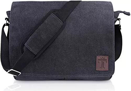 TRAVANDO Taschen & Rucksäcke TRAVANDO Laptoptasche 14-16 Zoll Laptop Tasche Herren Umhängetasche Canvas Segeltuch Kuriertasche Messenger Bag Herren für Arbeit Schule Freizeit Notebook Tasche