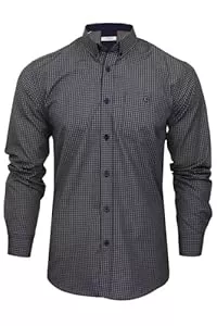 Xact Hemden Xact Herren Langarmhemd mit Gingham-Karo, Button-Down-Kragen, Normale Passform