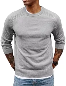 PJ PAUL JONES Pullover & Strickmode PJ PAUL JONES Herren Pullover Feinstrick mit Rundhalsausschnitt Strickpullover Wollmishung Raglan