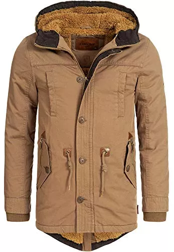 Indicode Jacken Indicode Herren Barge Winterjacke m. Kapuze & Teddyfutter | Winterparka Herrenjacke Parka