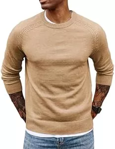 PJ PAUL JONES Pullover & Strickmode PJ PAUL JONES Herren Pullover Feinstrick mit Rundhalsausschnitt Strickpullover Wollmishung Raglan