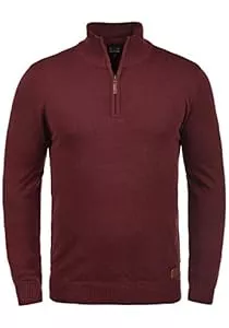 b BLEND Pullover & Strickmode Blend BHRobin Herren Strickpullover Troyer Feinstrick Pullover mit Troyerkragen Rippbündchen Baumwollmischung Regular fit