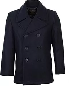 Mil-Tec Mäntel Mil-Tec Herren Jacke 10581000, Zweireihig geknöpft, Steppfutter, 2 Schubtaschen, Innentaschen, Wasserresistent, Navy, L