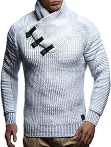 Leif Nelson Pullover & Strickmode Leif Nelson Herren Strick-Pullover Schalkragen Slim Fit Winter Sommer Moderner Männer schwarzer Pulli T-Shirt Langarm mit Kragen Herren Hoodie-Wollpullover 5225